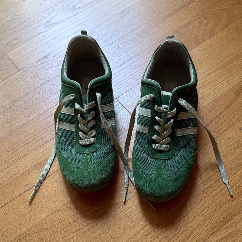 LOFT Green and White Women's Sneakers